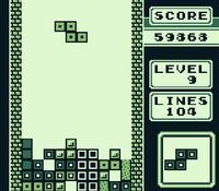 une photo d'Ã©cran de Tetris sur Nintendo Game Boy